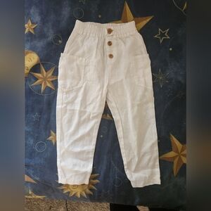 Zara Kids White Linen Trousers